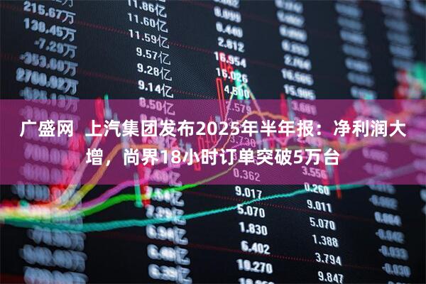 广盛网  上汽集团发布2025年半年报：净利润大增，尚界18小时订单突破5万台
